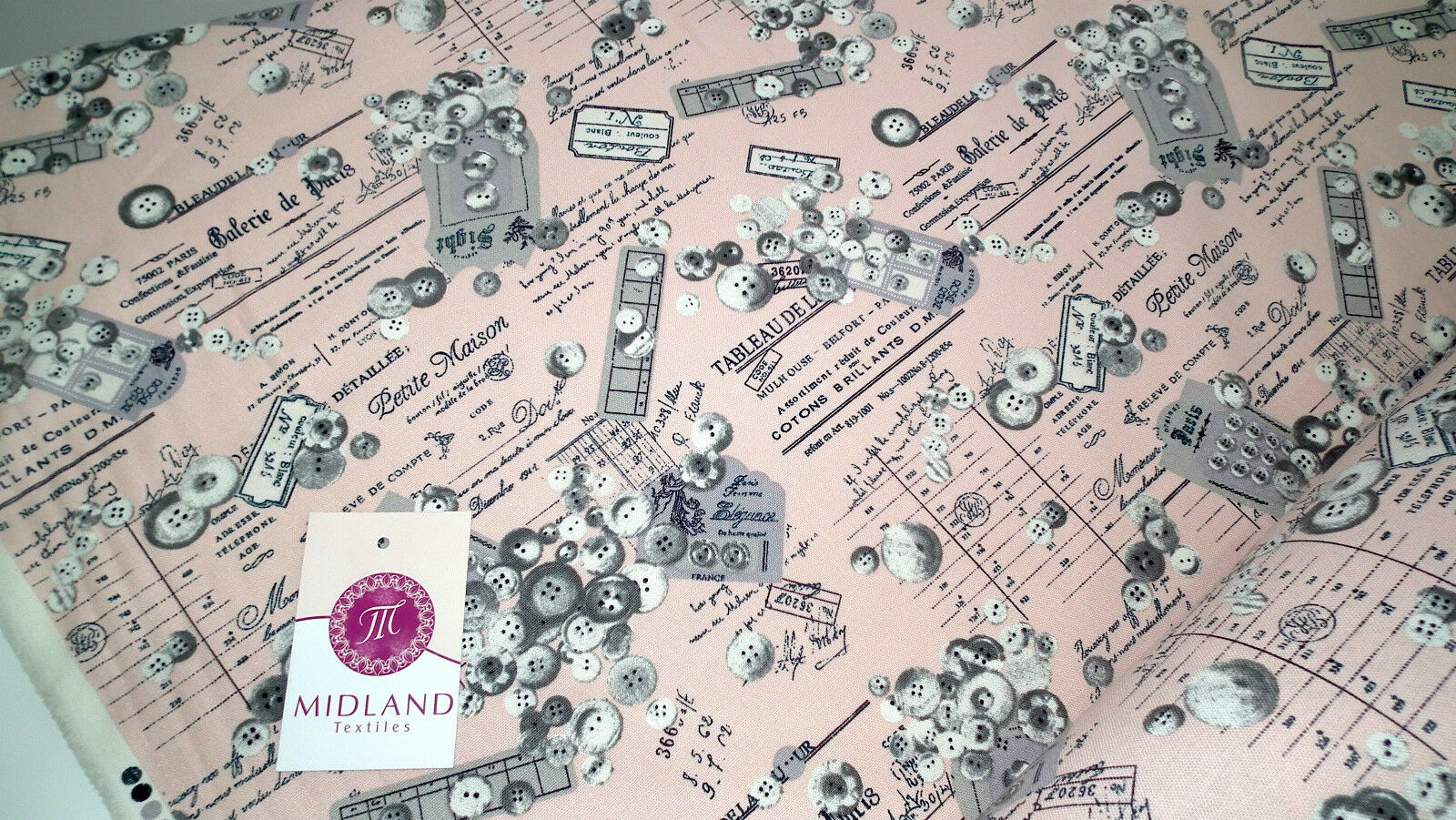 100% Cotton Canvas Craft Fabric French Theme Per Metre 44" M11 Mtex - Image 14