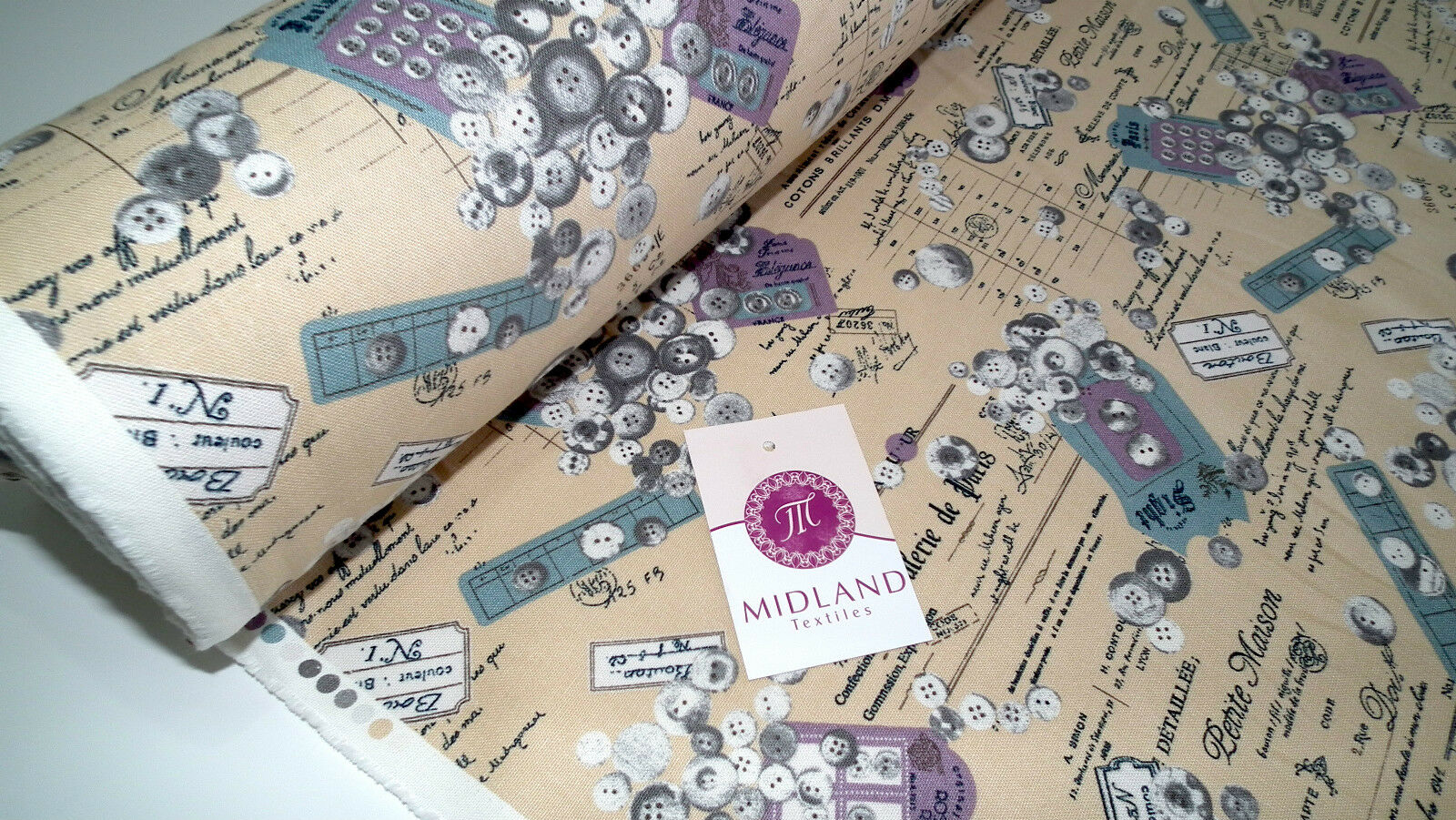 100% Cotton Canvas Craft Fabric French Theme Per Metre 44" M11 Mtex - Image 18