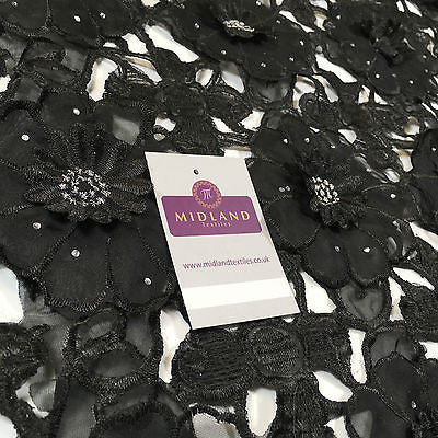 3d Floral chiffon applique embroidery dress wedding fabric 55" Wide  M716 Mtex - Image 6