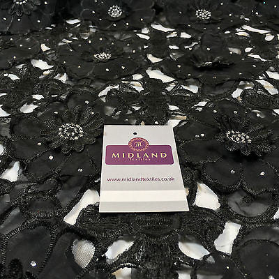 3d Floral chiffon applique embroidery dress wedding fabric 55" Wide  M716 Mtex - Image 7