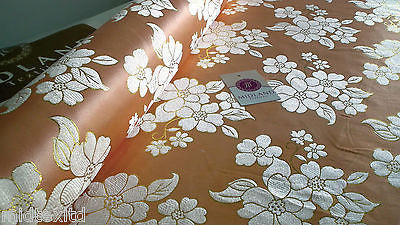 Floral Blossom Satin Brocade Dress Fabric 45" M42 - Image 17