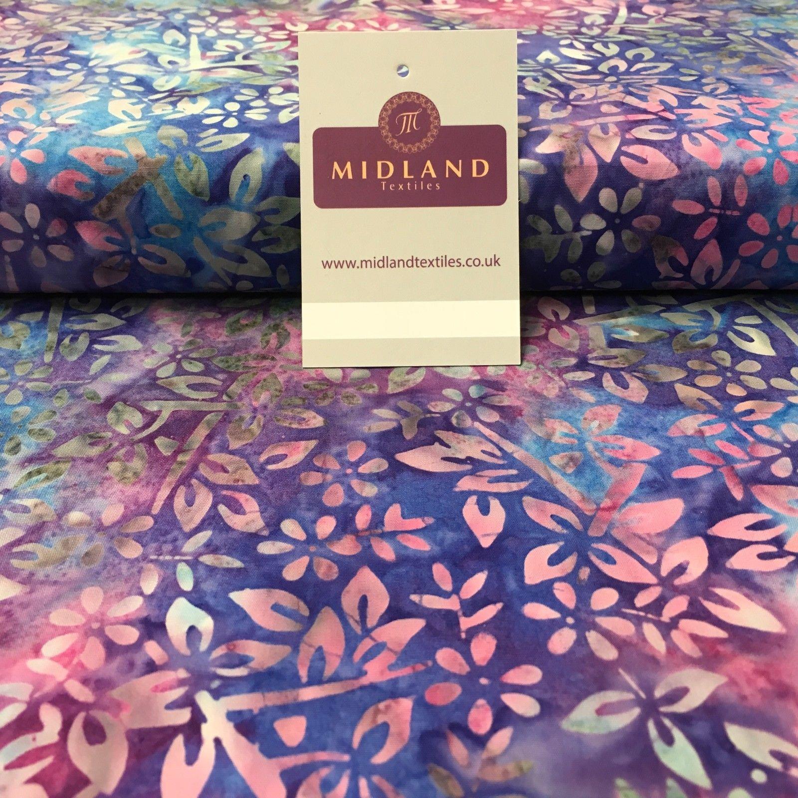 Bali Batik Floral leaves 100% Cotton Patchwork fabric 45" Wide MK902 Mtex - Image 16