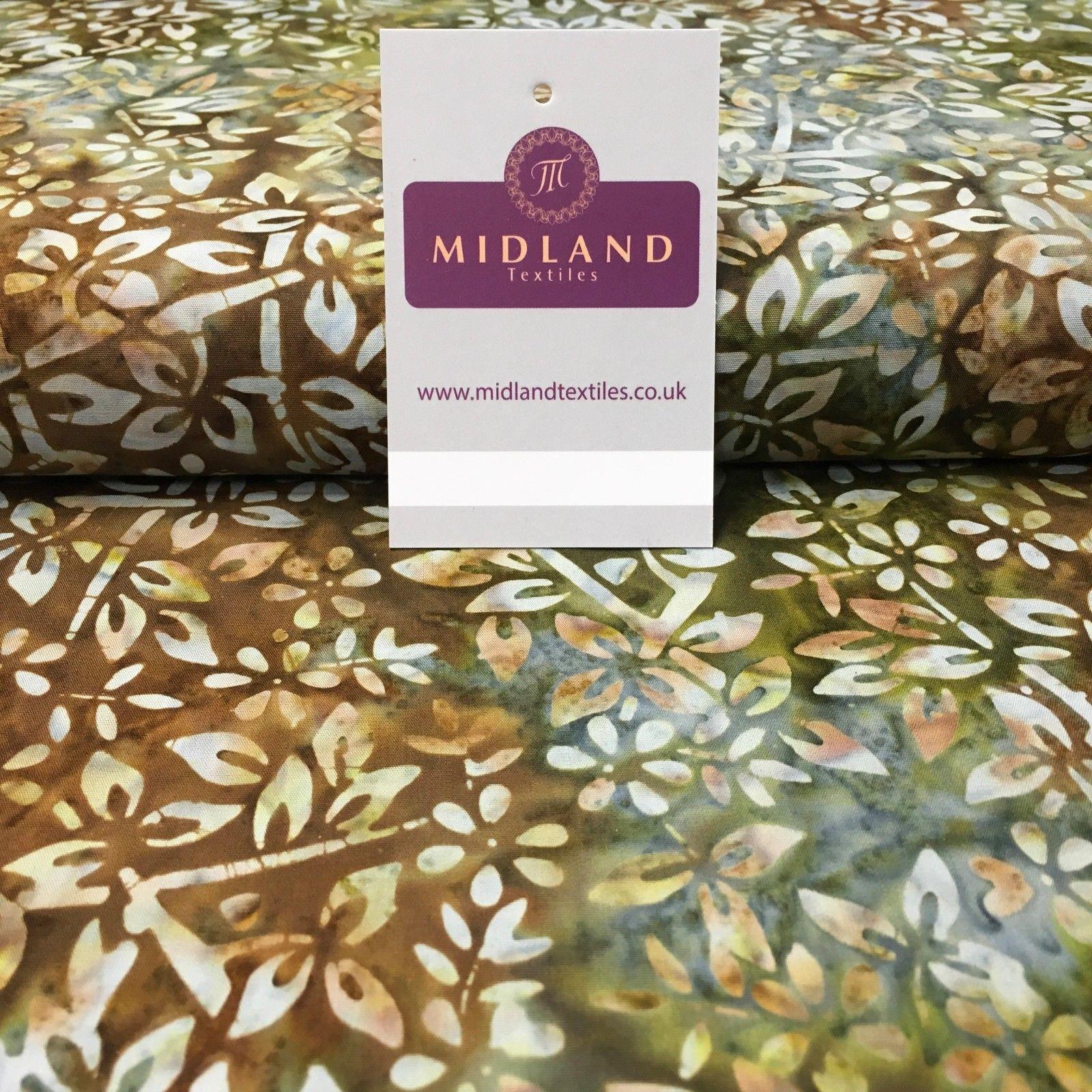 Bali Batik Floral leaves 100% Cotton Patchwork fabric 45" Wide MK902 Mtex - Image 22