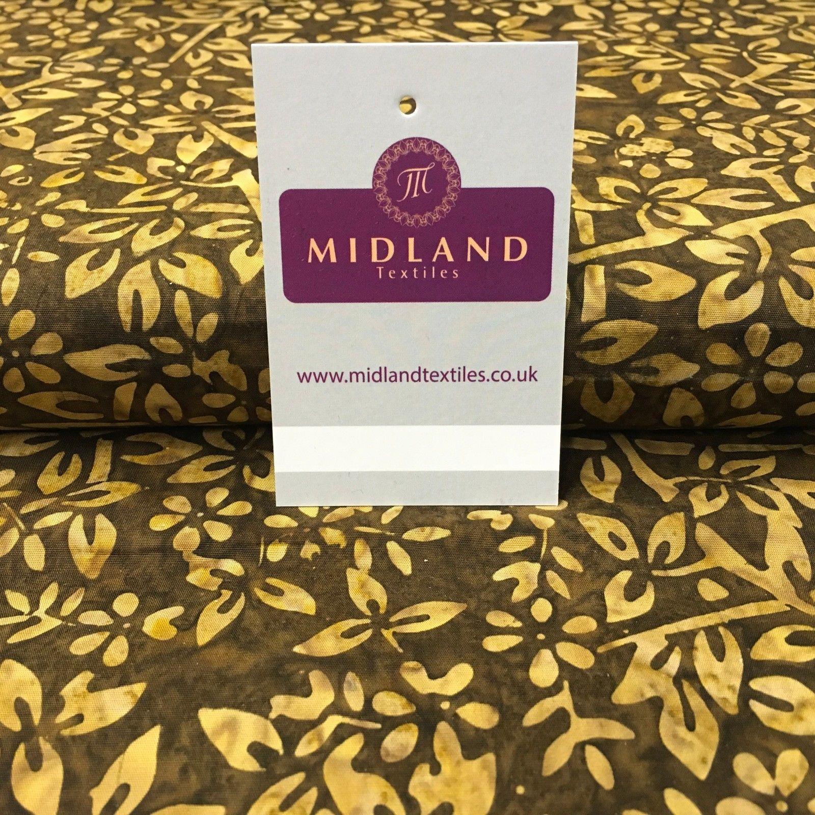 Bali Batik Floral leaves 100% Cotton Patchwork fabric 45" Wide MK902 Mtex - Image 23