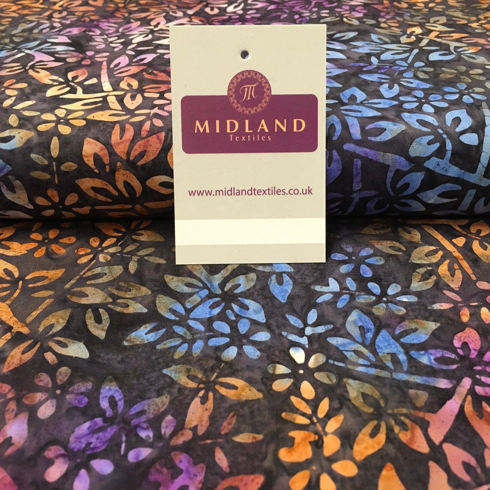 Bali Batik Floral leaves 100% Cotton Patchwork fabric 45" Wide MK902 Mtex - Image 24