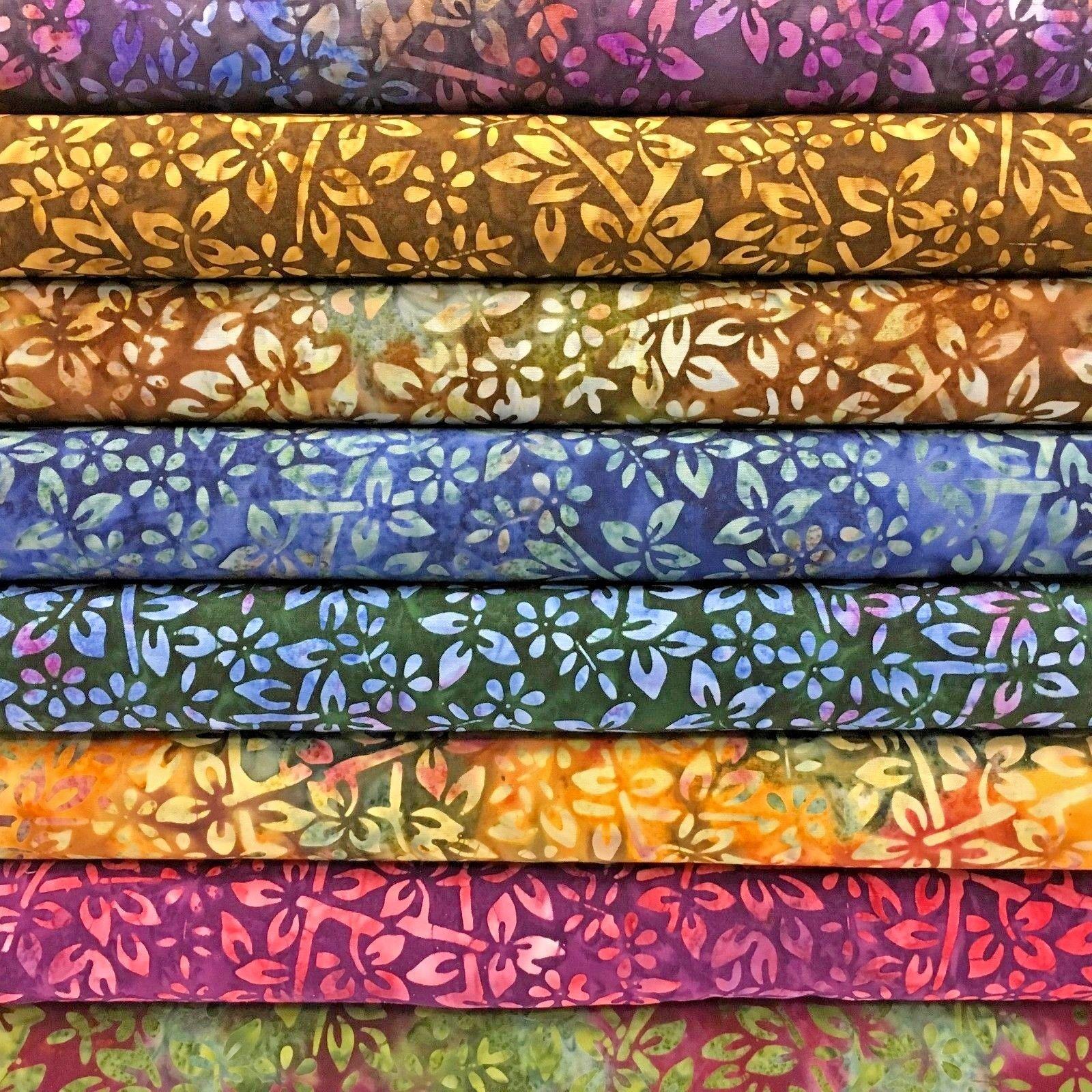 Bali Batik Floral leaves 100% Cotton Patchwork fabric 45" Wide MK902 Mtex - Image 3