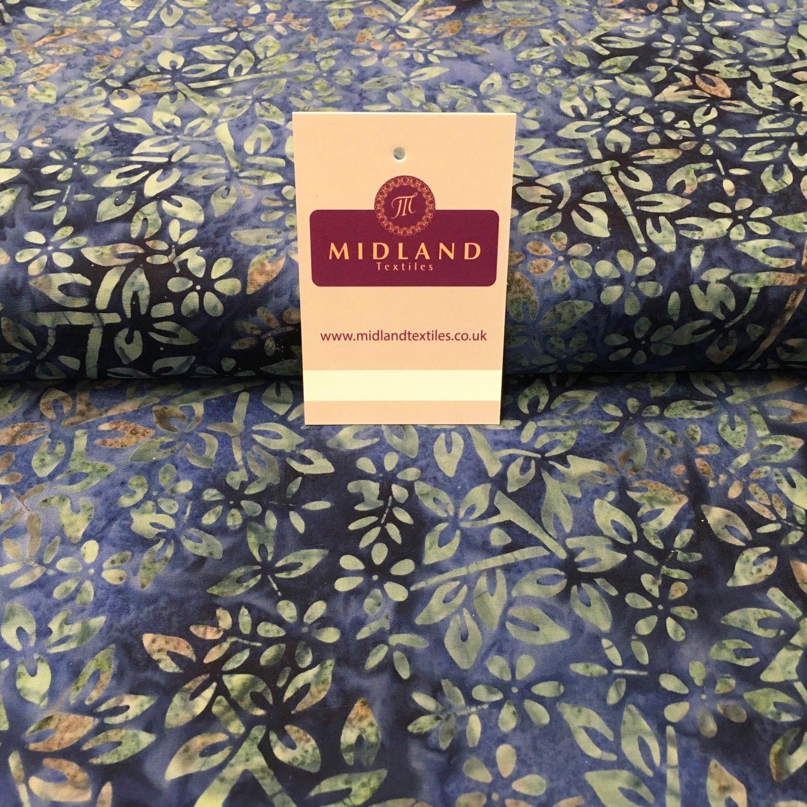 Bali Batik Floral leaves 100% Cotton Patchwork fabric 45" Wide MK902 Mtex - Image 31