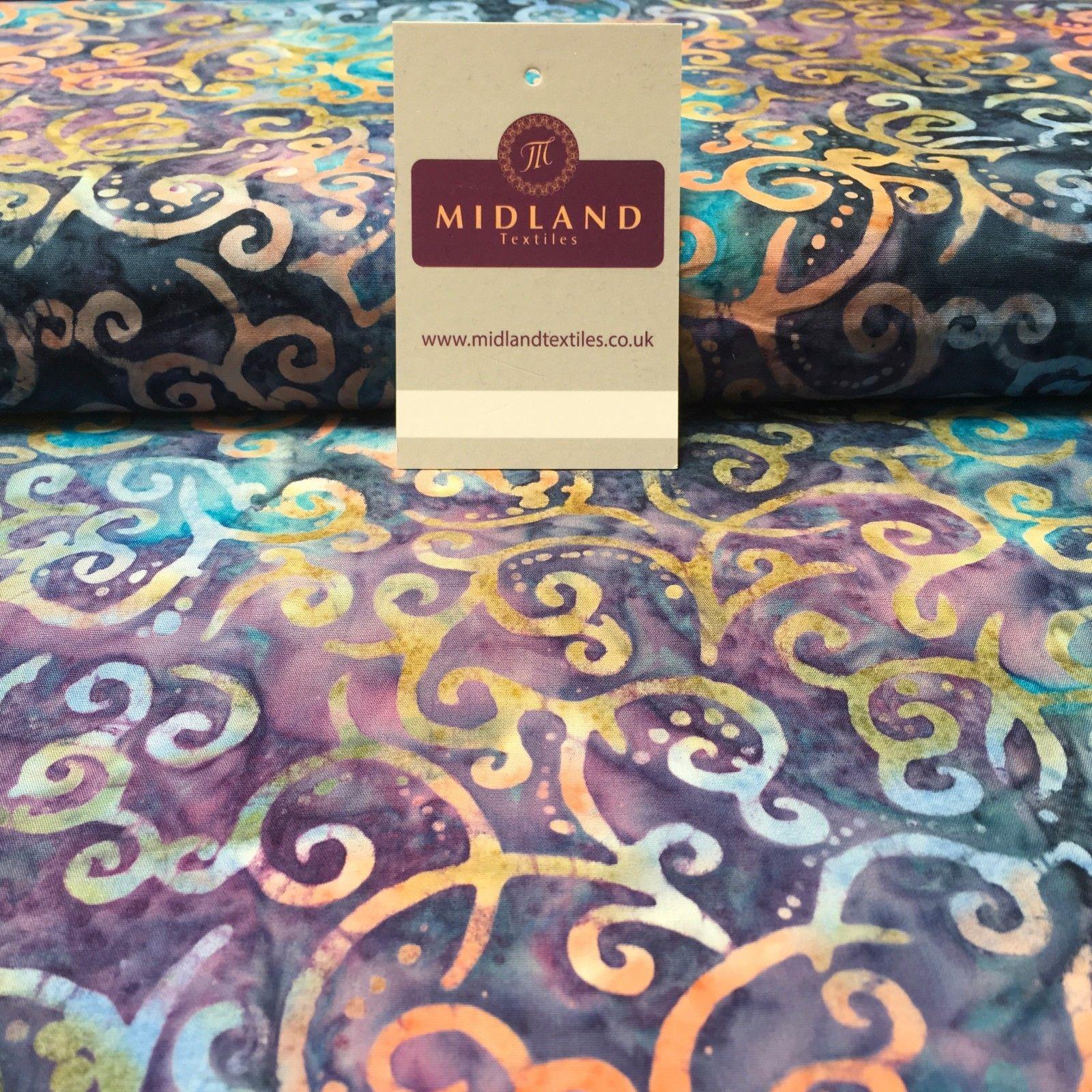 Bali Batik Swirls and dot Print 100% Cotton Patchwork fabric 44" Wide MK904 - Image 11