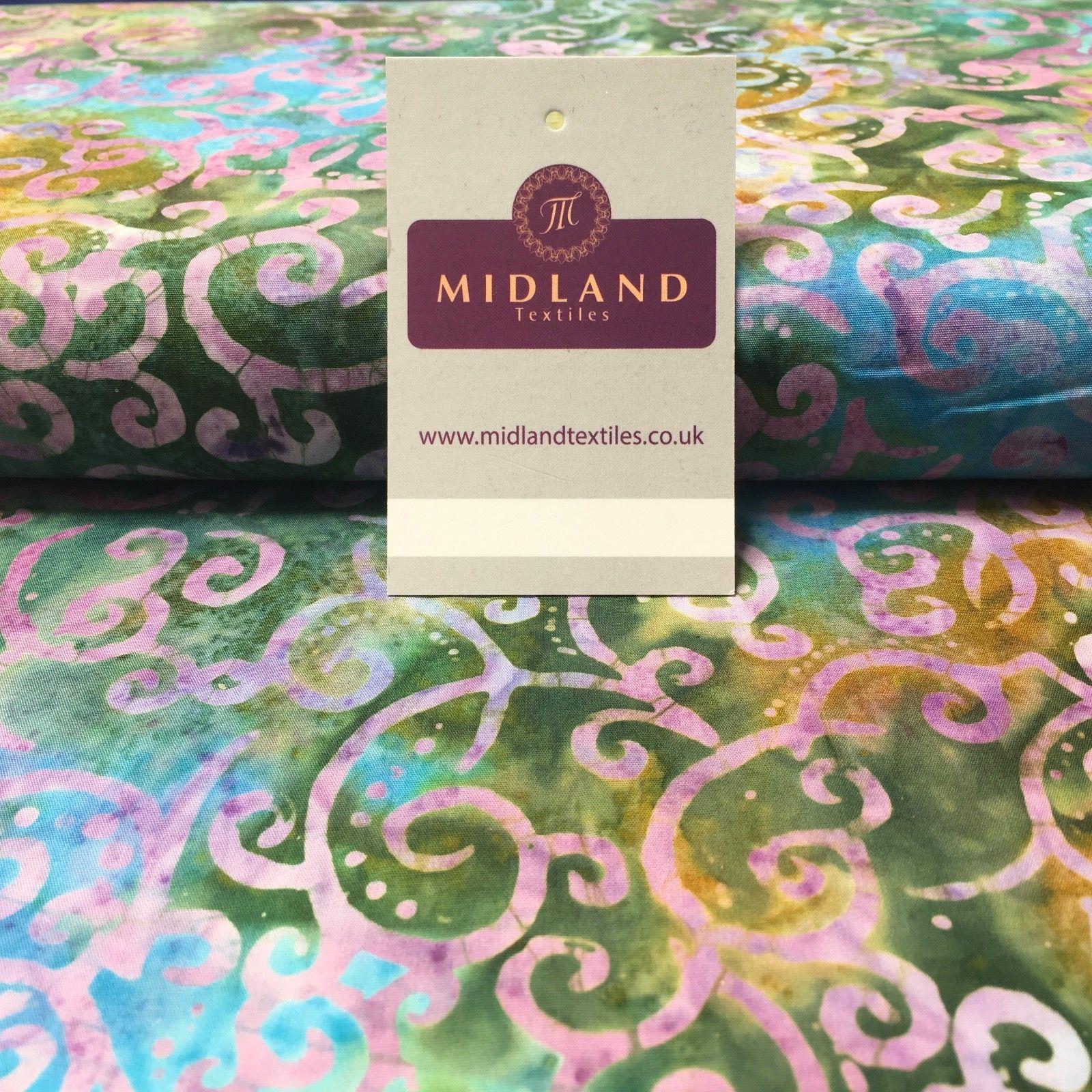 Bali Batik Swirls and dot Print 100% Cotton Patchwork fabric 44" Wide MK904 - Image 15