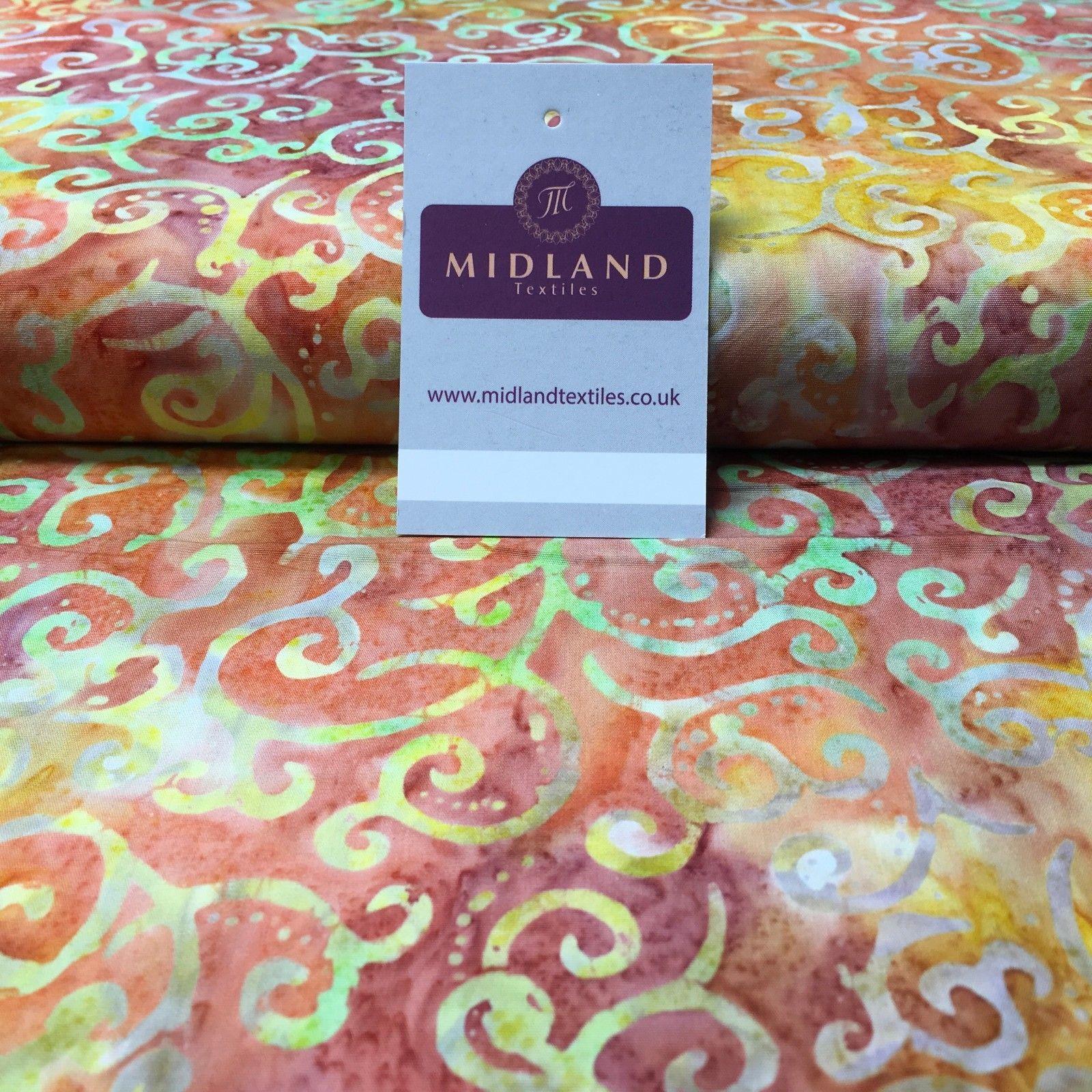 Bali Batik Swirls and dot Print 100% Cotton Patchwork fabric 44" Wide MK904 - Image 17