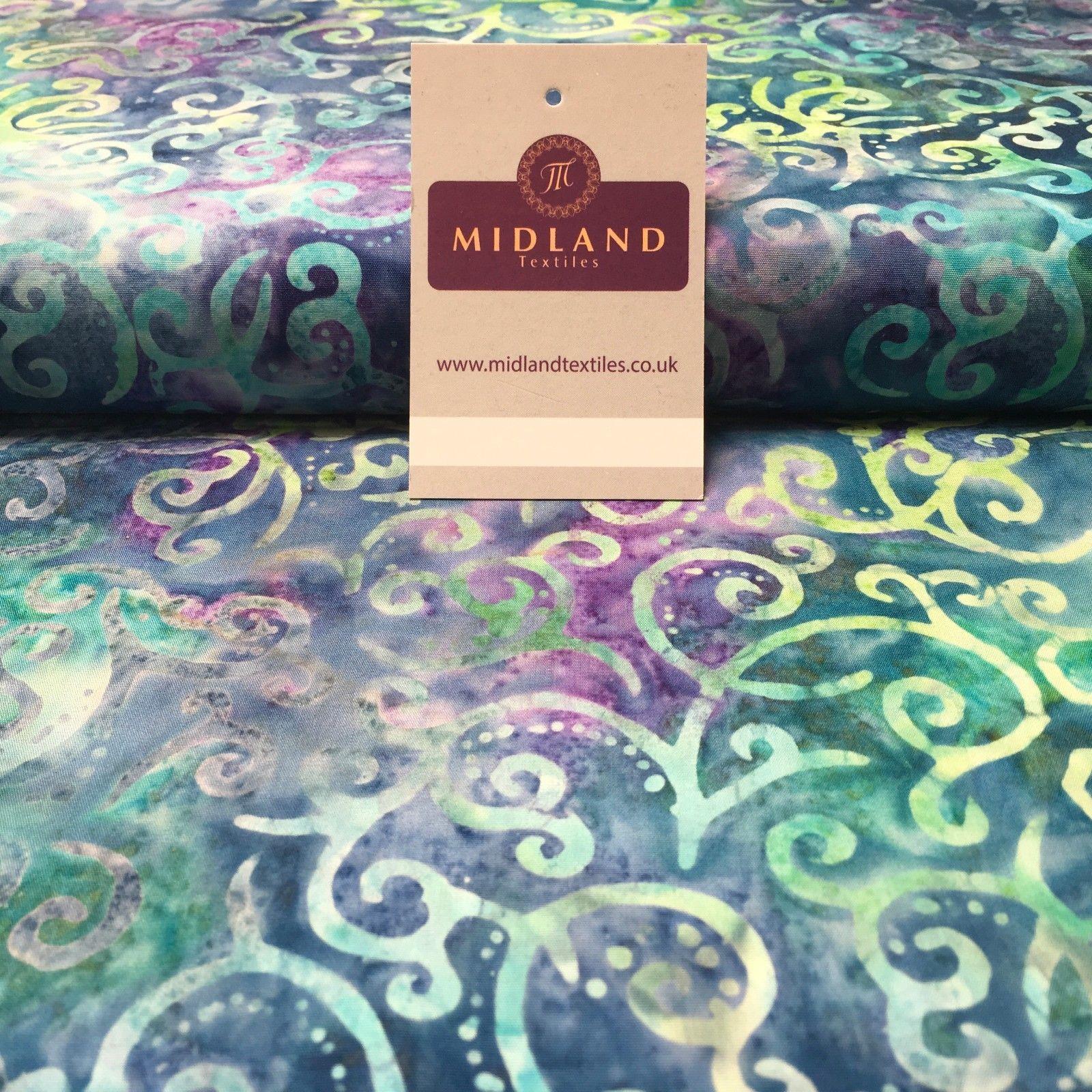 Bali Batik Swirls and dot Print 100% Cotton Patchwork fabric 44" Wide MK904 - Image 21