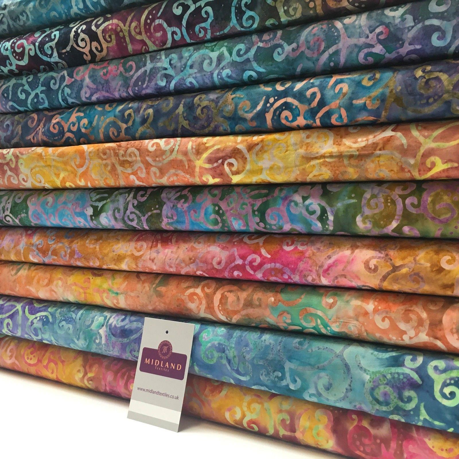 Bali Batik Swirls and dot Print 100% Cotton Patchwork fabric 44" Wide MK904 - Image 3