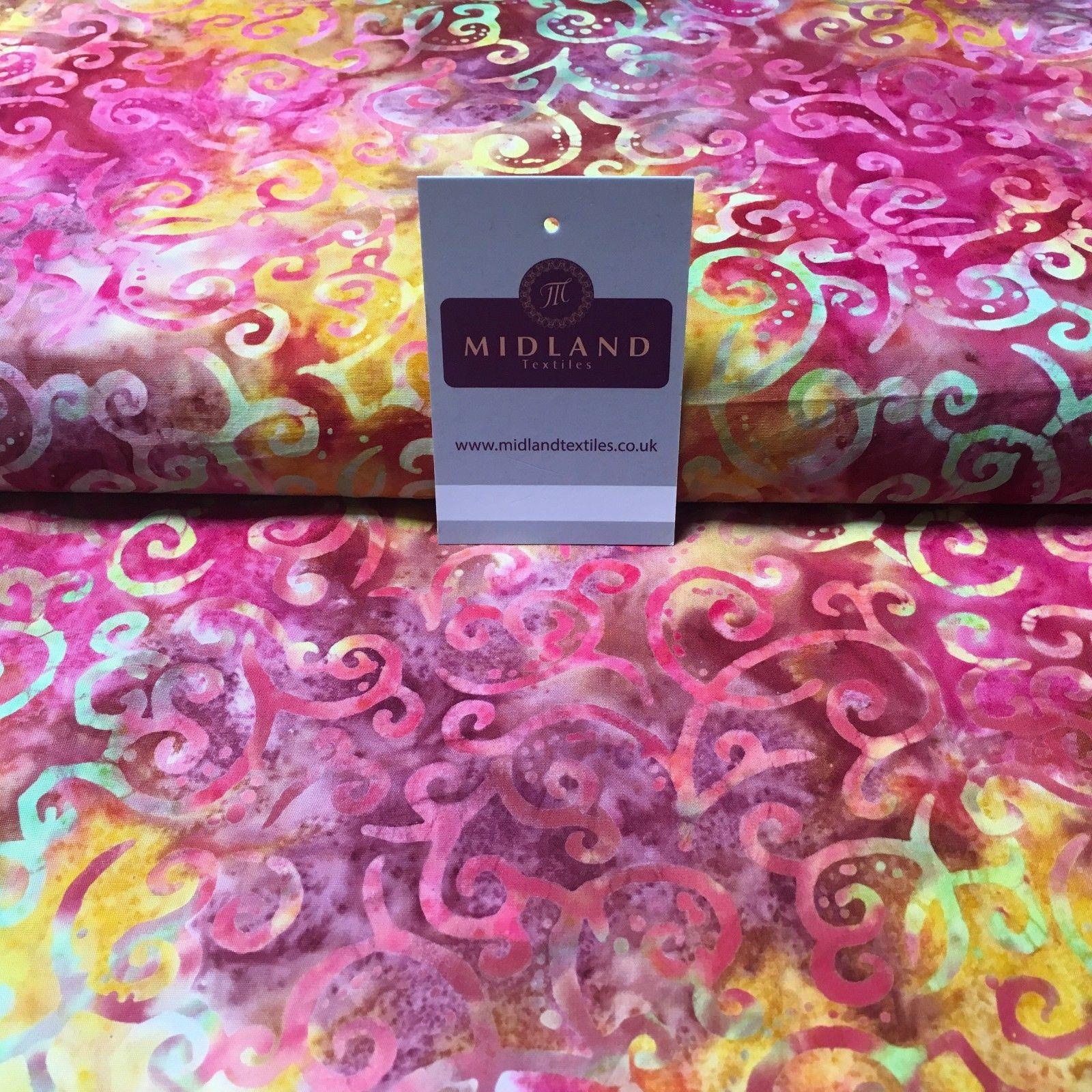 Bali Batik Swirls and dot Print 100% Cotton Patchwork fabric 44" Wide MK904 - Image 30