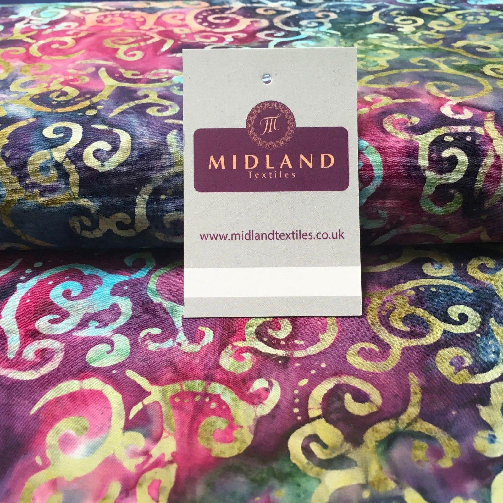 Bali Batik Swirls and dot Print 100% Cotton Patchwork fabric 44" Wide MK904 - Image 6