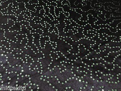 Black Velvet with sequins fabric 58"wide per metre Red-Blue-Green-Pink M15 Mtex - Image 4