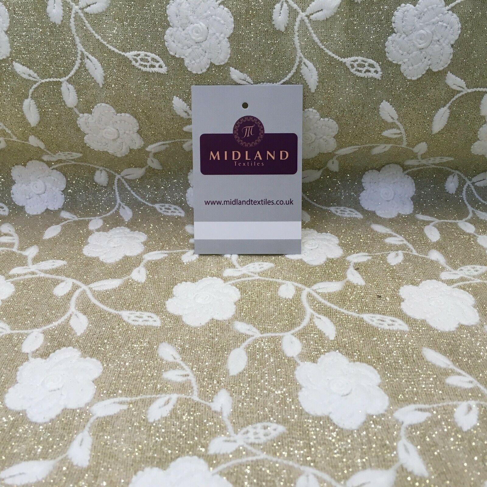 Bridal Knit embroidered floral shimmer fabric Dress fabric 150cm Wide MR1109 - Image 5