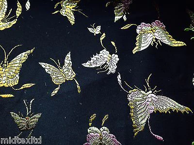 CHINESE ORIENTAL BUTTERFLY BROCADE SILKY SATIN DRESS FABRIC 44" wide Mtex M57 - Image 10