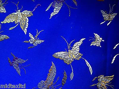 CHINESE ORIENTAL BUTTERFLY BROCADE SILKY SATIN DRESS FABRIC 44" wide Mtex M57 - Image 11