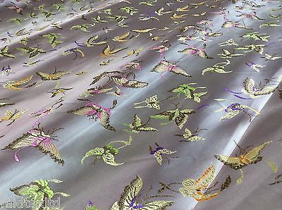 CHINESE ORIENTAL BUTTERFLY BROCADE SILKY SATIN DRESS FABRIC 44" wide Mtex M57 - Image 12