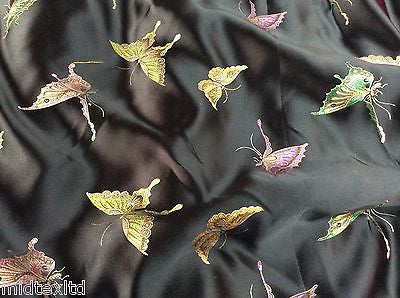 CHINESE ORIENTAL BUTTERFLY BROCADE SILKY SATIN DRESS FABRIC 44" wide Mtex M57 - Image 17