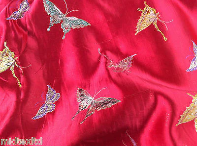 CHINESE ORIENTAL BUTTERFLY BROCADE SILKY SATIN DRESS FABRIC 44" wide Mtex M57 - Image 18
