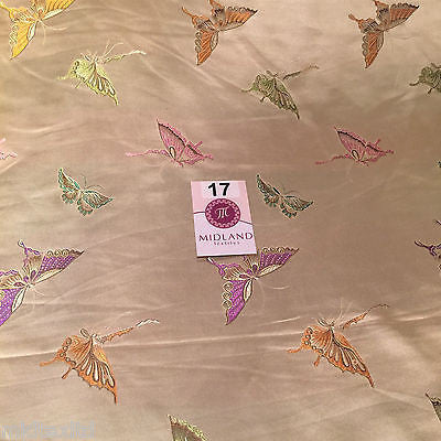 CHINESE ORIENTAL BUTTERFLY BROCADE SILKY SATIN DRESS FABRIC 44" wide Mtex M57 - Image 20