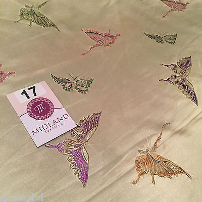 CHINESE ORIENTAL BUTTERFLY BROCADE SILKY SATIN DRESS FABRIC 44" wide Mtex M57 - Image 22