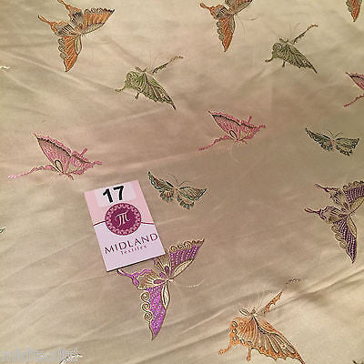 CHINESE ORIENTAL BUTTERFLY BROCADE SILKY SATIN DRESS FABRIC 44" wide Mtex M57 - Image 23