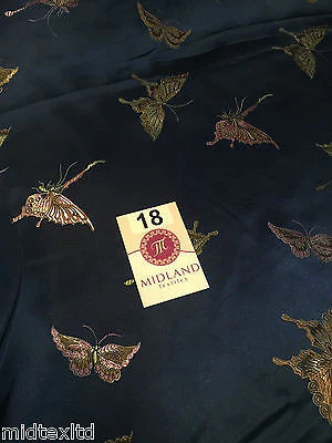 CHINESE ORIENTAL BUTTERFLY BROCADE SILKY SATIN DRESS FABRIC 44" wide Mtex M57 - Image 24