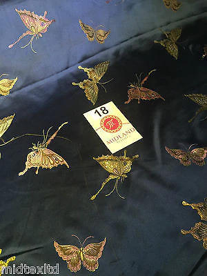CHINESE ORIENTAL BUTTERFLY BROCADE SILKY SATIN DRESS FABRIC 44" wide Mtex M57 - Image 27