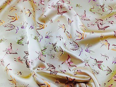 CHINESE ORIENTAL BUTTERFLY BROCADE SILKY SATIN DRESS FABRIC 44" wide Mtex M57 - Image 7