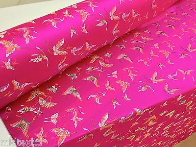 CHINESE ORIENTAL BUTTERFLY BROCADE SILKY SATIN DRESS FABRIC 44" wide Mtex M57 - Image 8