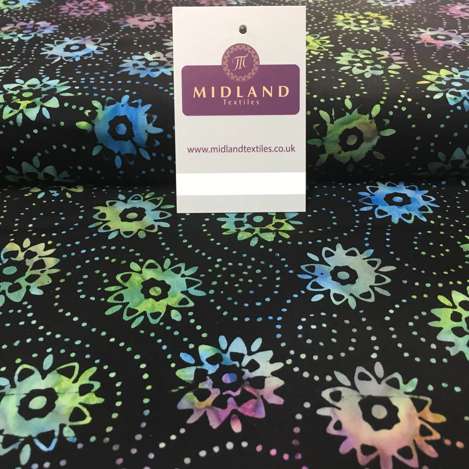 Clog Tie Dye Bali Batik 100% Cotton patchwork Fabric 44" Wide MK900 Mtex Teal A / Sample - Image 10