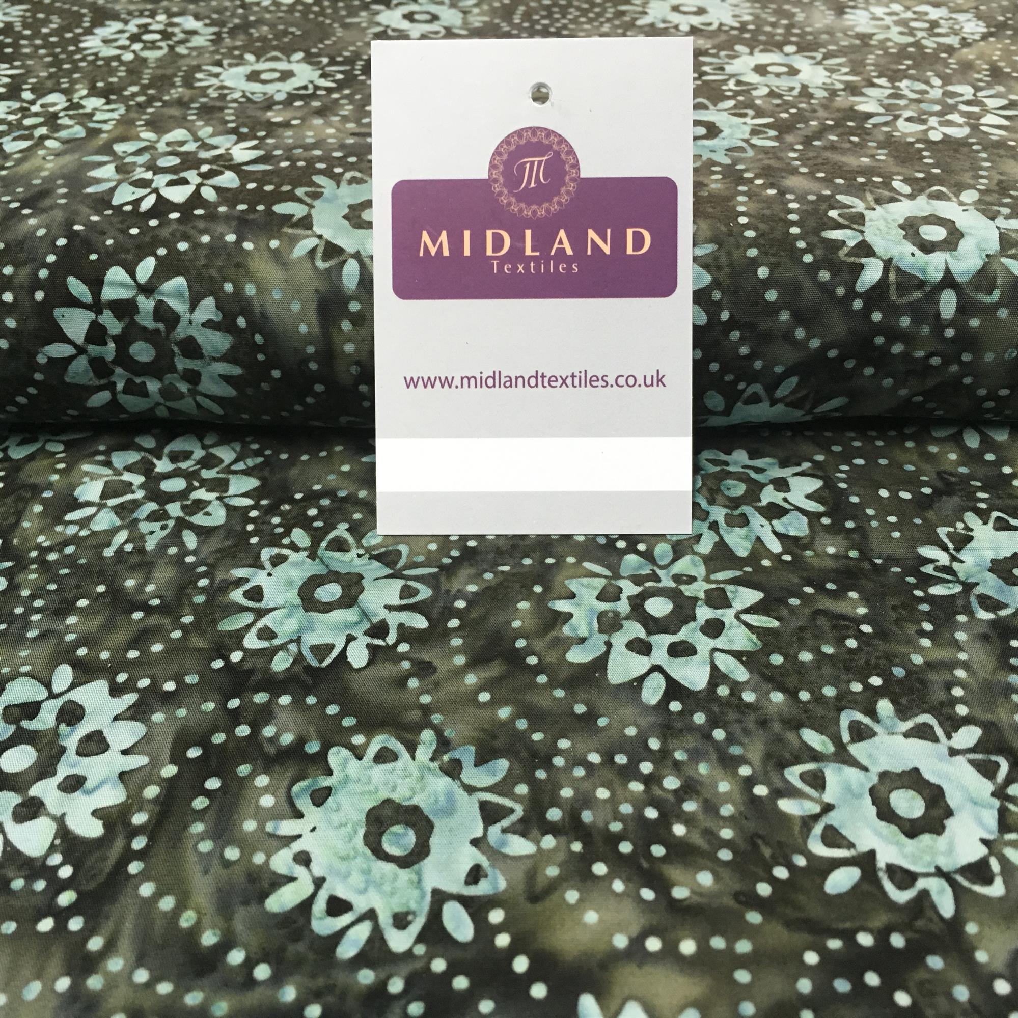 Clog Tie Dye Bali Batik 100% Cotton patchwork Fabric 44" Wide MK900 Mtex Teal A / Sample - Image 12