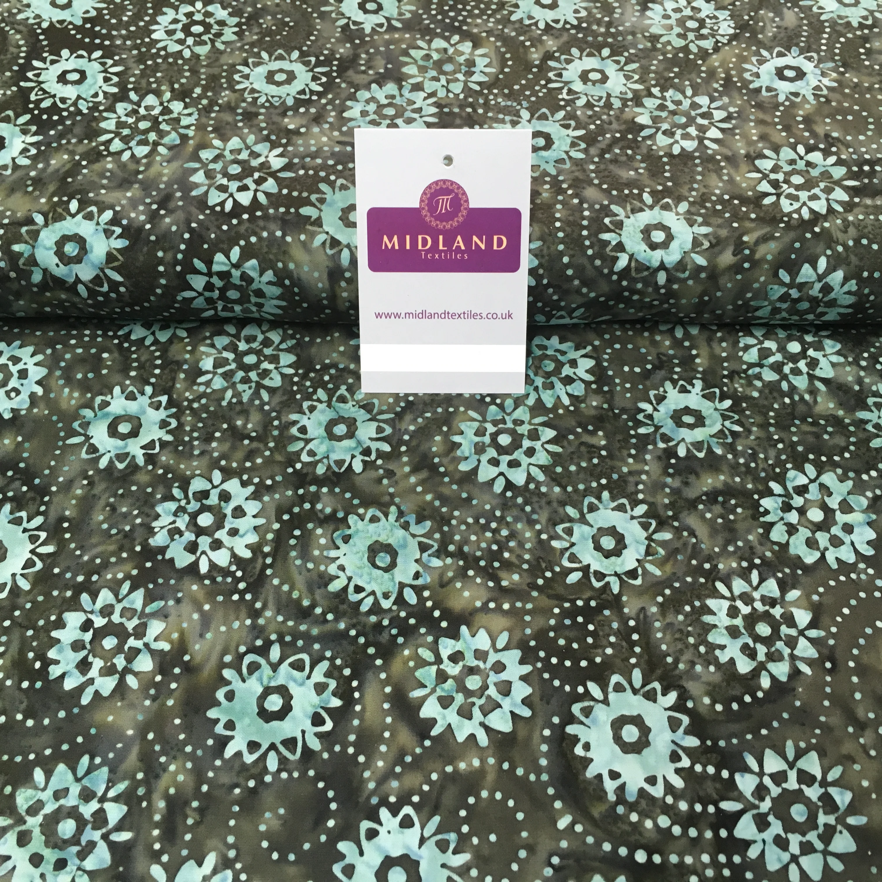 Clog Tie Dye Bali Batik 100% Cotton patchwork Fabric 44" Wide MK900 Mtex Teal A / Sample - Image 15