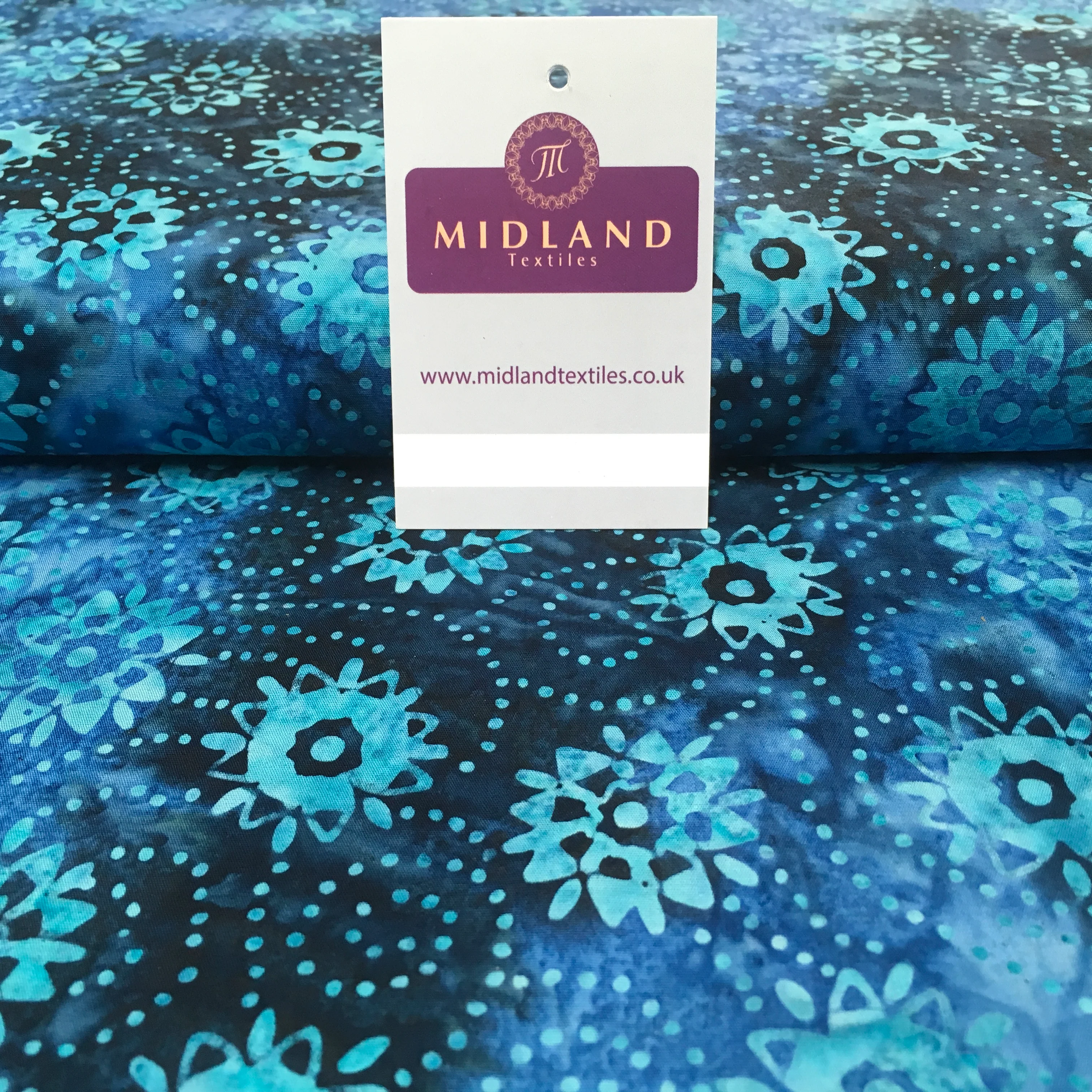 Clog Tie Dye Bali Batik 100% Cotton patchwork Fabric 44" Wide MK900 Mtex Teal A / Sample - Image 16