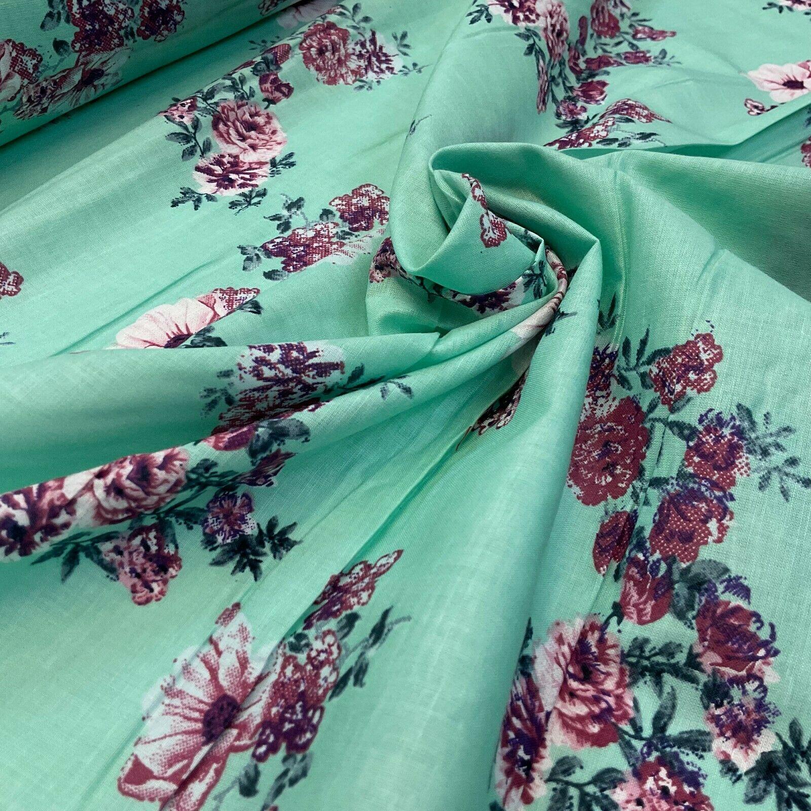 Cotton Lawn Voile Summer Floral Printed Dress fabric 111cm wide M1592 - Image 22
