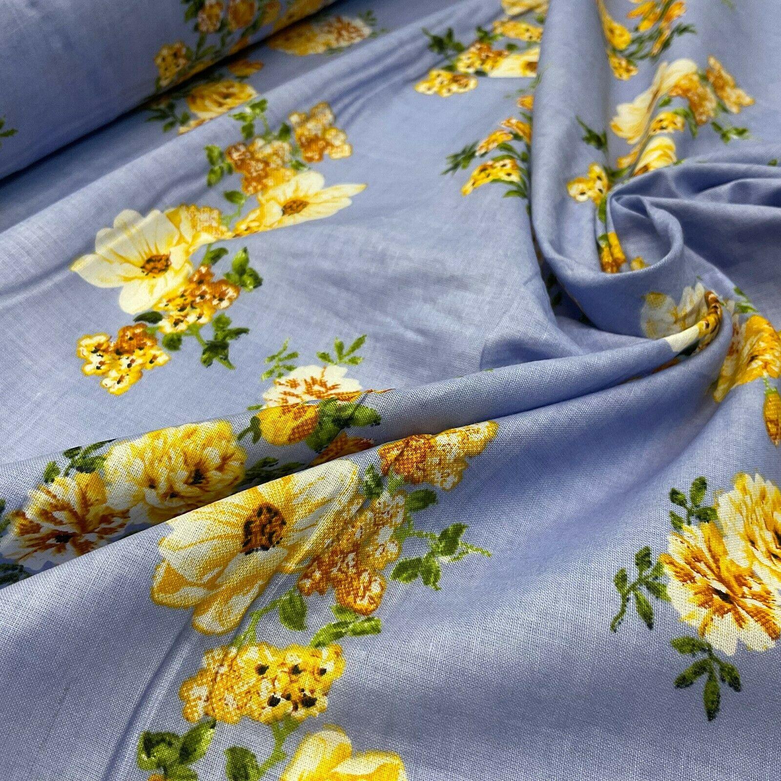 Cotton Lawn Voile Summer Floral Printed Dress fabric 111cm wide M1592 - Image 34