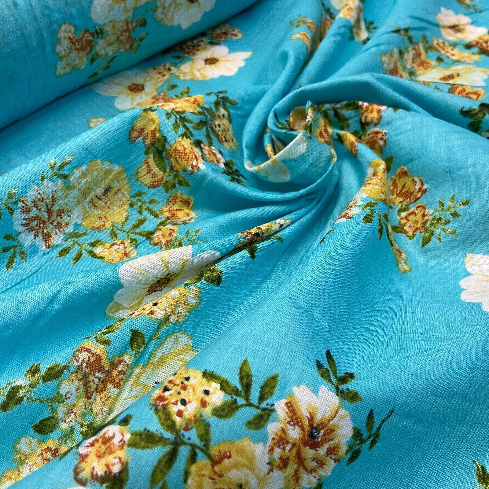 Cotton Lawn Voile Summer Floral Printed Dress fabric 111cm wide M1592 - Image 51