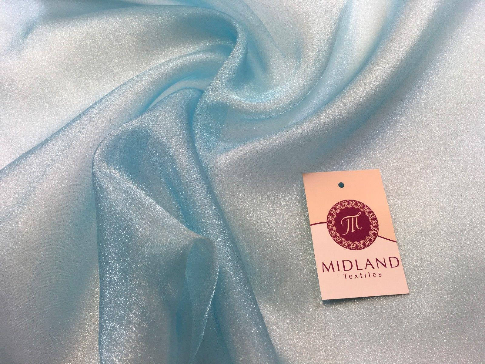 CRYSTAL ORGANZA WEDDING BRIDAL DANCE VEIL DRESS FABRIC MATERIAL 45" WIDE M111 - Image 110