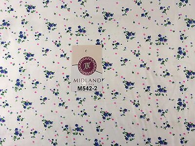 Ditsy Floral Printed on white Super Soft Polycotton Fabric 45" Wide M542 Mtex - Image 10