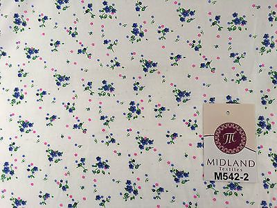 Ditsy Floral Printed on white Super Soft Polycotton Fabric 45" Wide M542 Mtex - Image 12