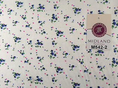 Ditsy Floral Printed on white Super Soft Polycotton Fabric 45" Wide M542 Mtex - Image 14