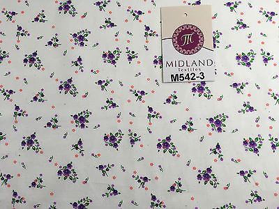 Ditsy Floral Printed on white Super Soft Polycotton Fabric 45" Wide M542 Mtex - Image 20
