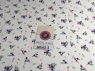Ditsy Floral Printed on white Super Soft Polycotton Fabric 45" Wide M542 Mtex - Image 21