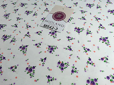 Ditsy Floral Printed on white Super Soft Polycotton Fabric 45" Wide M542 Mtex - Image 24