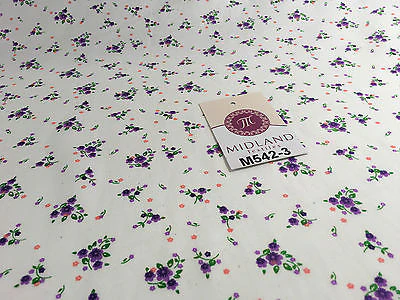 Ditsy Floral Printed on white Super Soft Polycotton Fabric 45" Wide M542 Mtex - Image 25