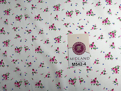 Ditsy Floral Printed on white Super Soft Polycotton Fabric 45" Wide M542 Mtex - Image 27