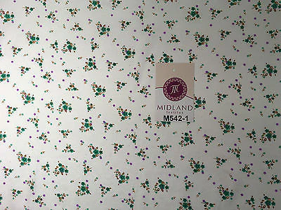 Ditsy Floral Printed on white Super Soft Polycotton Fabric 45" Wide M542 Mtex - Image 3