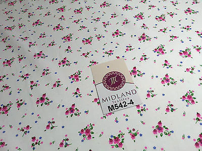 Ditsy Floral Printed on white Super Soft Polycotton Fabric 45" Wide M542 Mtex - Image 32
